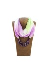 BAZIGA Écharpe pour Femme Écharpe en Soie dégradée pour Femme Écharpe avec Pendentif en Perles Écharpe pour Femme Taille Uni