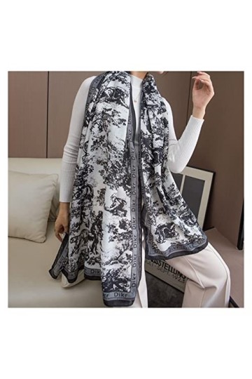 ACiyD Écharpe Femme Automne et Hiver Écharpe en Soie Écharpe Chaude Élégante et Confortable Femme Couleur : 2, Taille : Tail