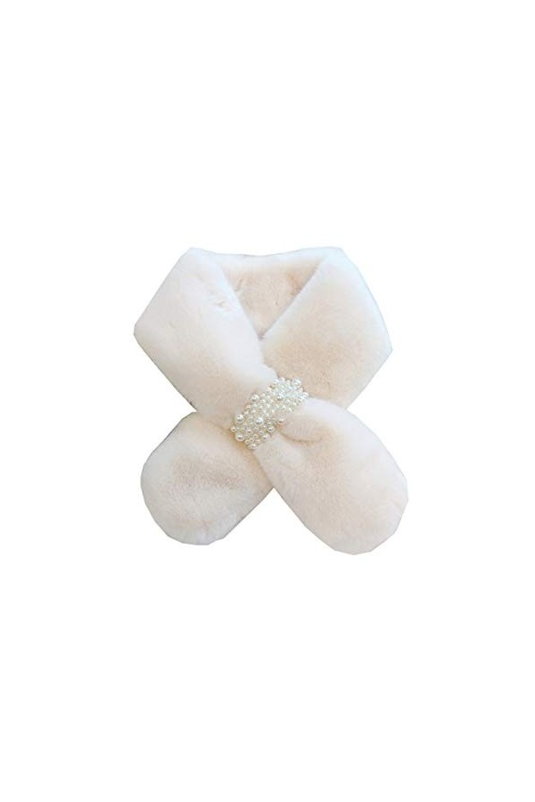 Femmes Wrap Col en Peluche Bavoir Femme Hiver Chaud Tout-Allumette Multicolore Croix écharpe Col Doux Chaud Couleur : Kaki, 