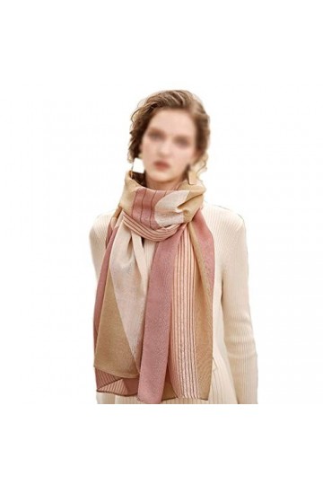 TYXL Foulard de Soie Femme, Écharpe Femmes Dames Laine Écharpe Automne Hiver Mode et Imprimer Long Hiver Chaud Motif Géométri