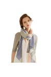 TYXL Foulard de Soie Femme, Écharpe Femmes Dames Laine Écharpe Automne Hiver Mode et Imprimer Long Hiver Chaud Motif Géométri