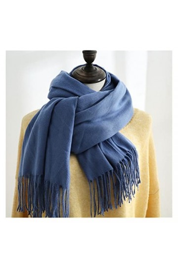 ACiyD Écharpe pour Femme Automne Hiver Écharpe pour Femme Écharpes en Cachemire Chaud de Couleur Unie Glands châles Cou Banda