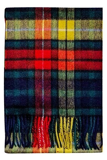 I LUV LTD Écharpes Unisexes en Pur Cachemire Tartan Écossais Écharpe Légère pour Hommes et Femmes Rouge Noir
