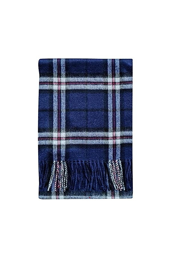 I LUV LTD Écharpes Unisexes en Pur Cachemire Tartan Écossais Écharpe Légère pour Hommes et Femmes Rouge Noir