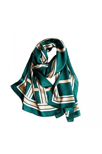 Écharpe en Soie satinée Femme Printemps et été Écharpe en Soie Longue Assortie Châle Écharpe en Soie