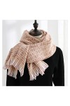 ACiyD Écharpe pour Dames Écharpe dhiver Femmes Cachemire Chaud Stripe Foulard Femme Écharpes Wrap Épais Doux Gros Glands Châ