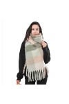 Écharpe pour dames Écharpe dhiver Femmes Cachemire Chaud Plaid Foulard Femme Écharpes Wraps Épais Doux Gros Glands Châle Lon