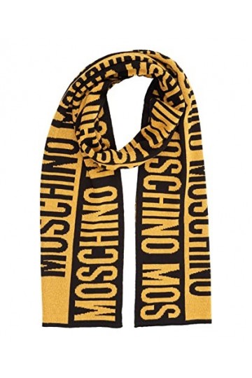 MOSCHINO femme écharpe en laine black - yellow