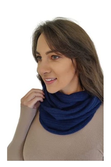 Mimi & Thomas Écharpe en cachemire pur, bleu marine, taille unique