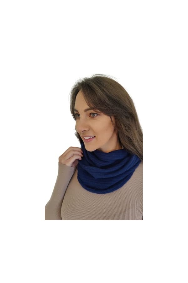 Mimi & Thomas Écharpe en cachemire pur, bleu marine, taille unique