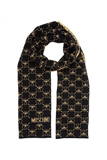 MOSCHINO femme Double question mark écharpe en laine black - gold
