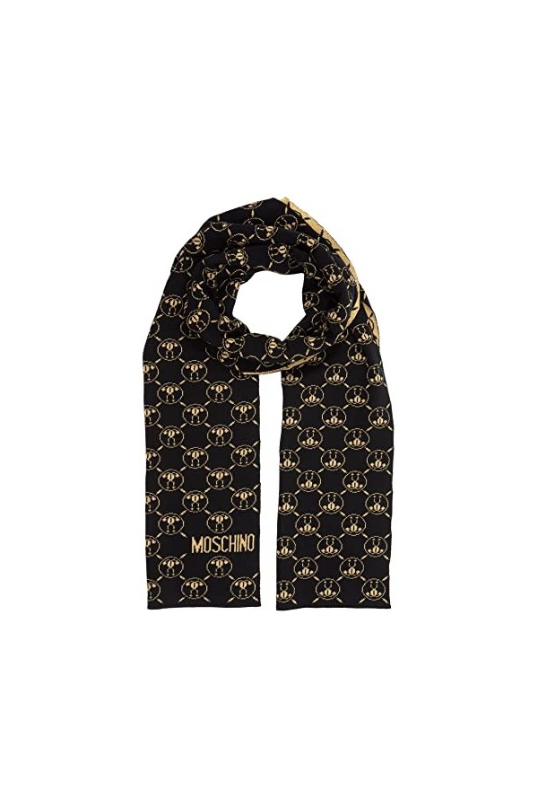 MOSCHINO femme Double question mark écharpe en laine black - gold