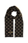 MOSCHINO femme Double question mark écharpe en laine black - gold