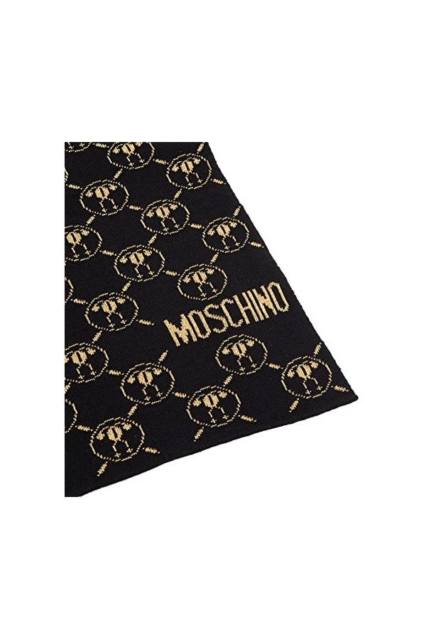 MOSCHINO femme Double question mark écharpe en laine black - gold