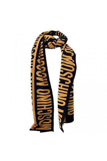 Moschino Écharpe fantaisie logo lurex jaune et noir