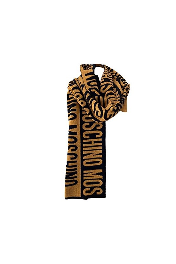 Moschino Écharpe fantaisie logo lurex jaune et noir