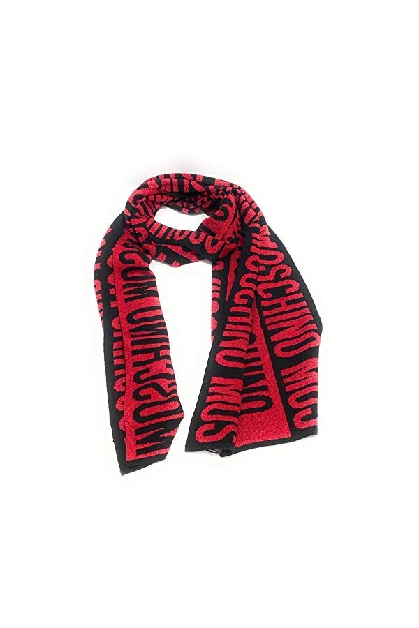 Moschino Écharpe pour femme rouge noir 30 x 180 cm C21MO21