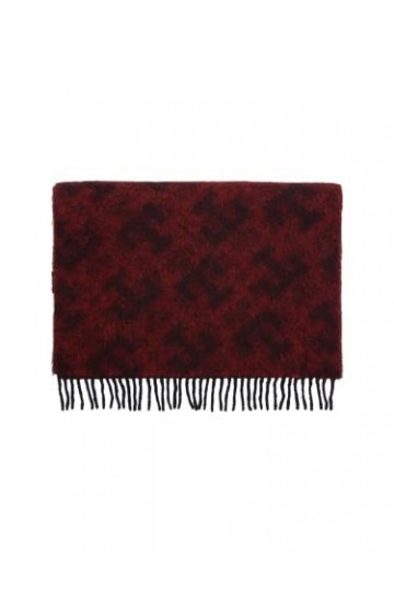 Tommy Hilfiger Iconic Monogram Écharpe en laine Rouge/noir, rouge, Taille Unique