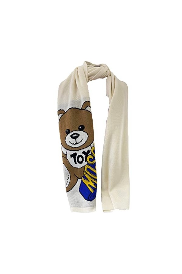 Moschino Écharpe crème teddy, crème, 30x180cm