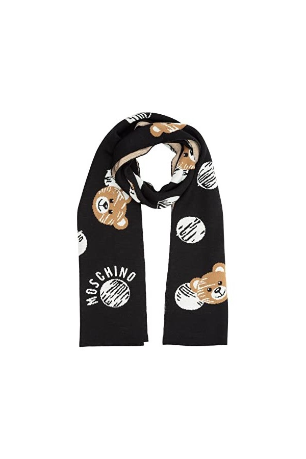 MOSCHINO femme Teddy bear écharpe en laine black