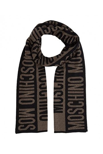Sciarpa donna Moschino multilogo nero effetto lurex C23MO07 30623 M2336 TAGLIA UNICA