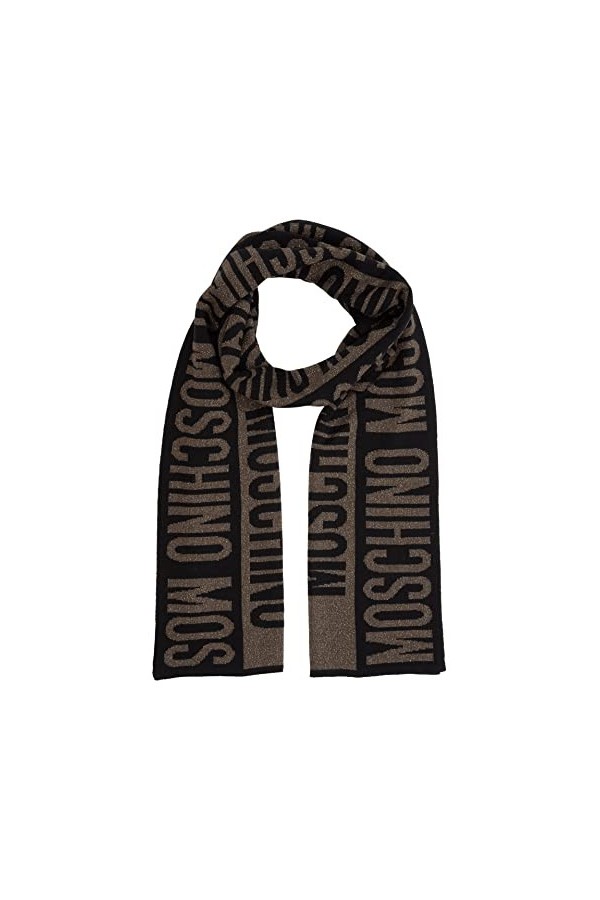 Sciarpa donna Moschino multilogo nero effetto lurex C23MO07 30623 M2336 TAGLIA UNICA