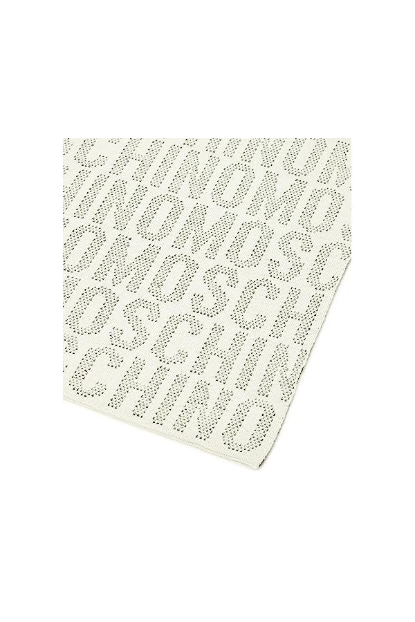 MOSCHINO Écharpe en laine, fabriquée en Italie, dimensions 30 x 180 cm, Blanc, 30x180cm, Écharpe