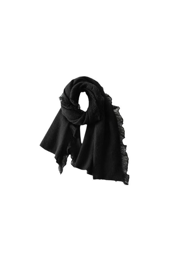 TZUFA Écharpe en cachemire tricotée douce et chaude pour femmes printemps automne hiver