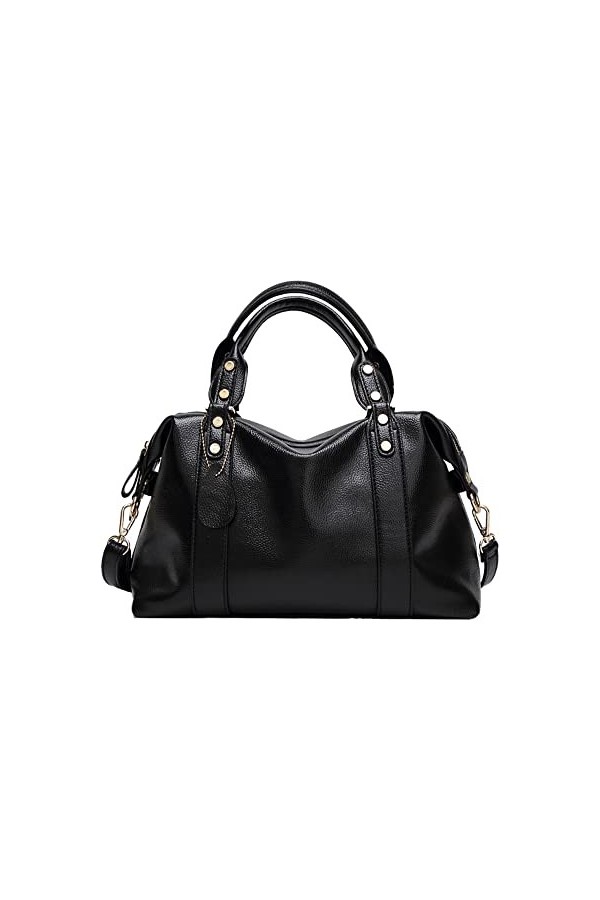 NIYUTA® Sacs portés main Femme Boston Sacs portés épaule Sacs bandoulière Oreiller Cabas noir