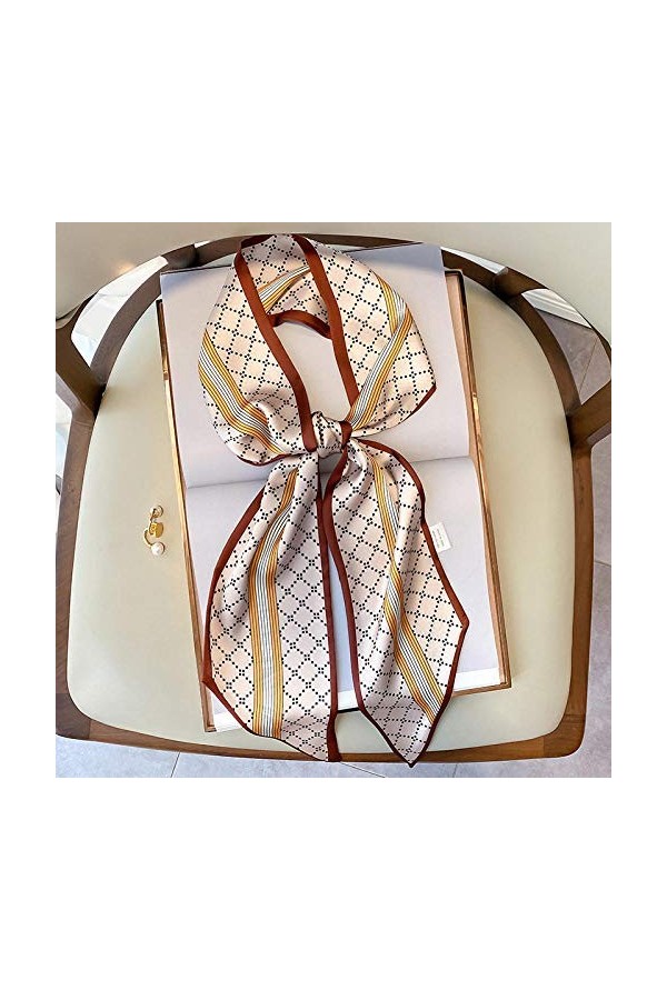 TONZN Écharpe carrée unie en mousseline de soie pour femme, écharpe décorative tendance en forme de diamant, écharpes carrées