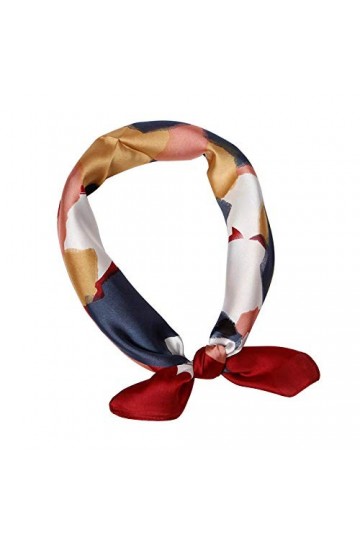 TONZN Petite écharpe carrée pour femme, écharpe tendance simple imprimée-farine de riz_70 x 70 cm, écharpe carrée unie en mou