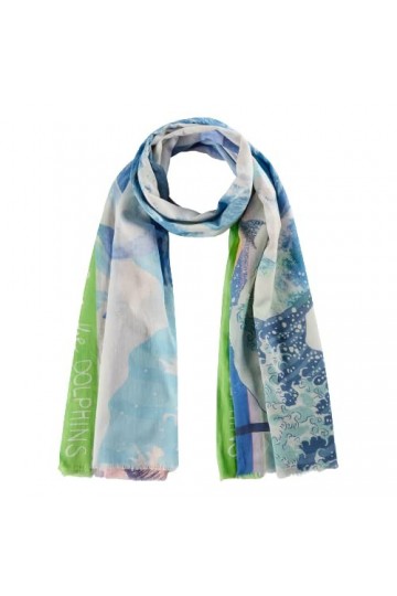 Codello Écharpe Take Care durable en coton biologique bleu, bleu, 100 x 180 cm