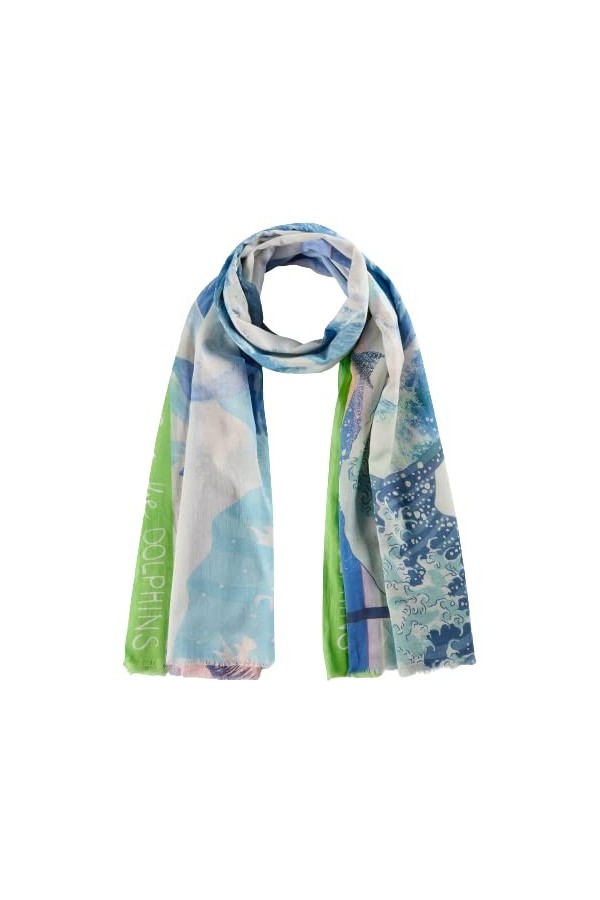 Codello Écharpe Take Care durable en coton biologique bleu, bleu, 100 x 180 cm