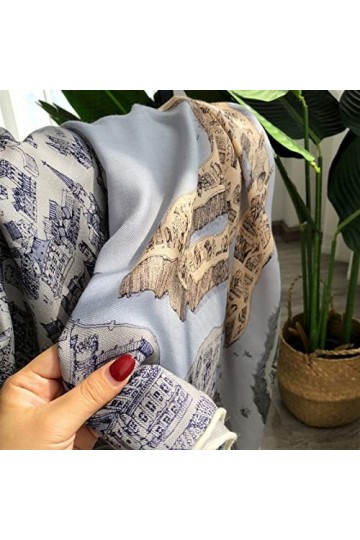 SISWIM Écharpe Chale Femme Écharpe carrée en Laine de Soie dautomne et dhiver de Luxe Écharpe Chaude à la Mode châle à Doub