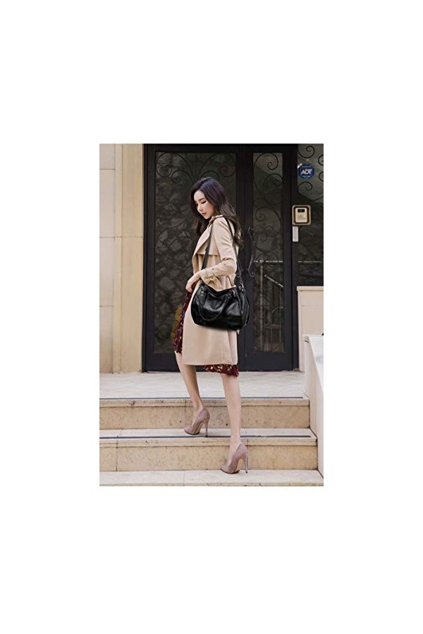 Kris&nbsp;Anna Hobo Sac à main porté épaule Broderie pour Femme Noir