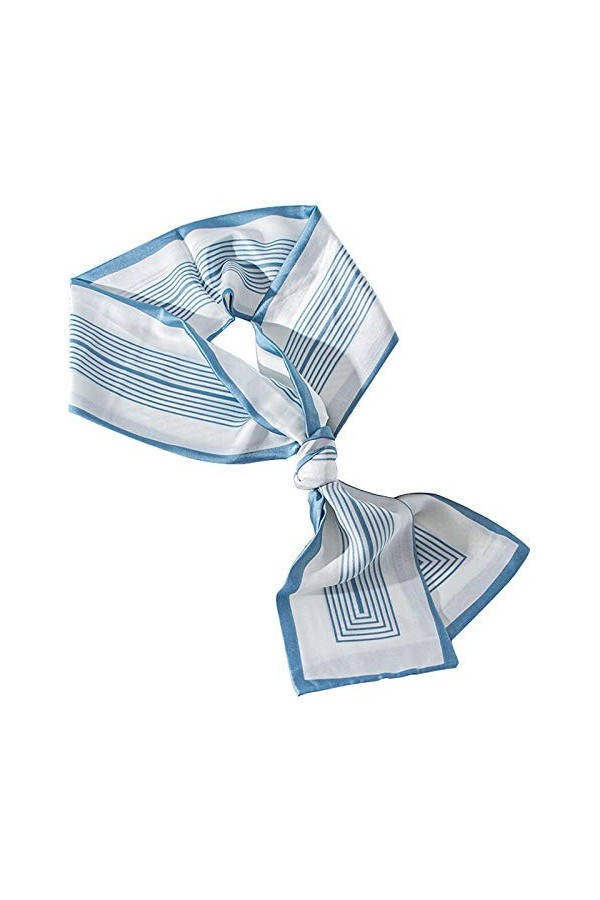 TONZN Écharpe carrée unie en mousseline de soie pour femme, longue écharpe décorative assortie - Rose_14 x 145, écharpes carr