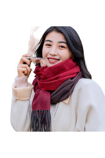 OVLAJ Echarpe Femme Cachemire Femmes Cachemire Écharpe Cachemire Enveloppe Châles Châles Hivernaux-Color 5,170X35Cm