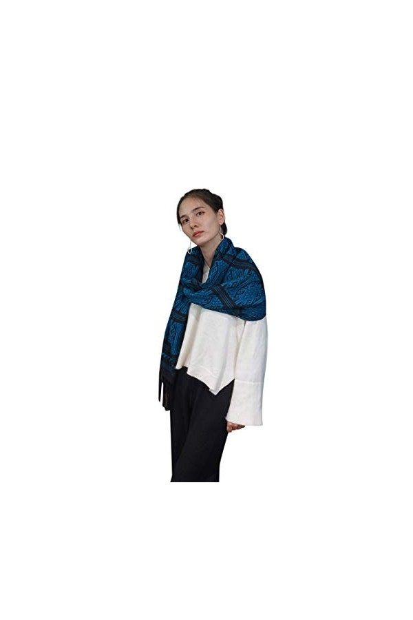 Interact China Echarpe femme éthnique 100% tissée à la main écharpe élégante réversible foulard long châle commerce équitable