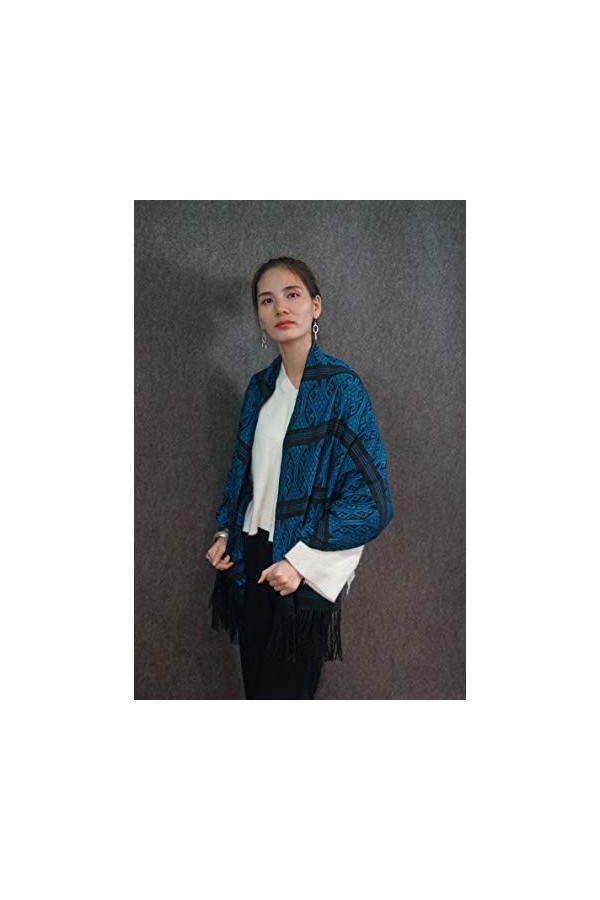 Interact China Echarpe femme éthnique 100% tissée à la main écharpe élégante réversible foulard long châle commerce équitable