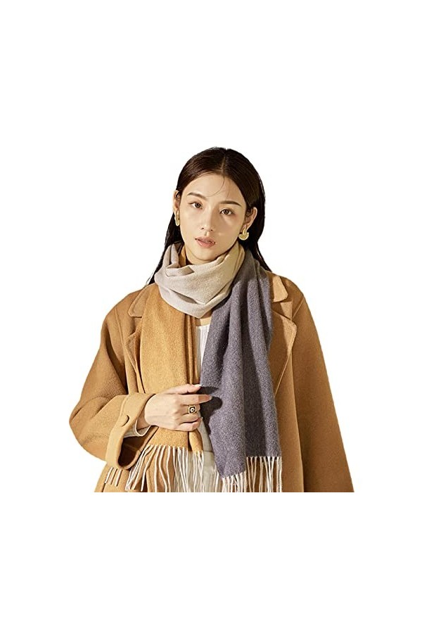 OVLAJ Echarpe Femme Cachemire Écharpe en Cachemire pour Femmes pour Les Châles en Cachemire Réel De lhiver-Color 1,170X35Cm