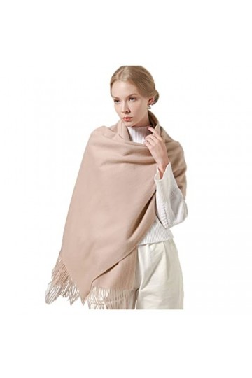 Tlilyy Écharpe en Laine Femmes châles et enveloppes Chauds pour Femmes écharpe de Couleur Unie de Luxe Longue écharpe Douce é