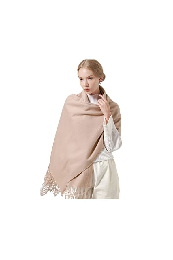 Tlilyy Écharpe en Laine Femmes châles et enveloppes Chauds pour Femmes écharpe de Couleur Unie de Luxe Longue écharpe Douce é