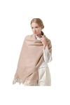 Tlilyy Écharpe en Laine Femmes châles et enveloppes Chauds pour Femmes écharpe de Couleur Unie de Luxe Longue écharpe Douce é