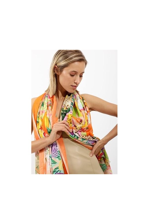 CODELLO Écharpe tutti en coton organique, Orange, taille unique