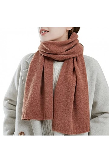 RAN Grande écharpe Douce en Tricot for Femmes, écharpe en Pure Laine Automne Hiver, écharpes Longues et Chaudes rétro épaisse