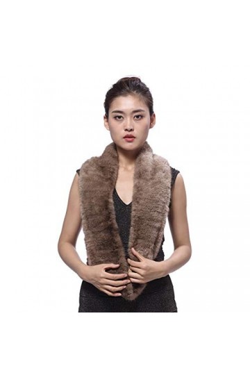 BeFur Écharpe de Cercle Infini en Tricot pour Femmes en Hiver en Forme de Bague en Vison Chameau