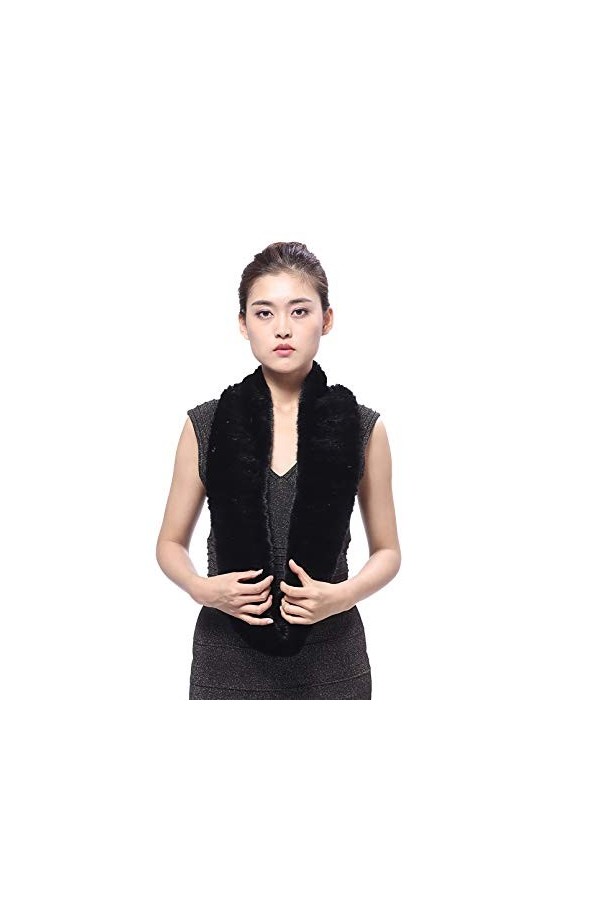 BeFur Écharpe de Cercle Infini en Tricot pour Femmes en Hiver en Forme de Bague en Vison Chameau