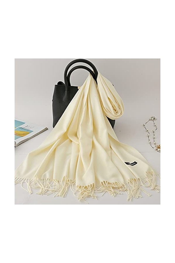 Samnuerly Écharpe Hiver Écharpe Solide Épais Femmes Écharpe Cou Chaud Turban Dames Châle Wrap Turban-260G-3