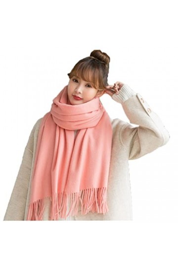 Tlilyy Femmes Laine Hiver écharpes Glands Solides enveloppes et châles Luxe Chaud écharpe écharpes Longues écharpes Douces po