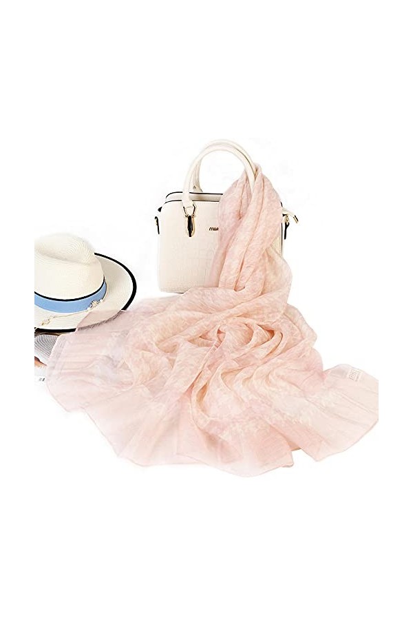 WLLLO Écharpe en laine fine printemps et automne Écharpe longue en soie pour femme Écharpe en soie sauvage pour mère dâge mo